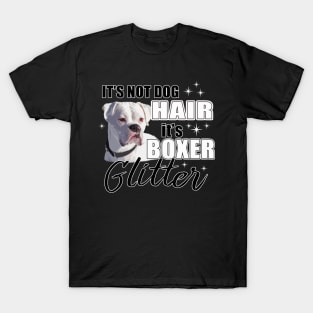 White Boxer Dog Glitter T-Shirt